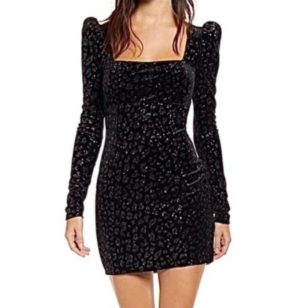 Velvet square neck mini dress Nordstrom